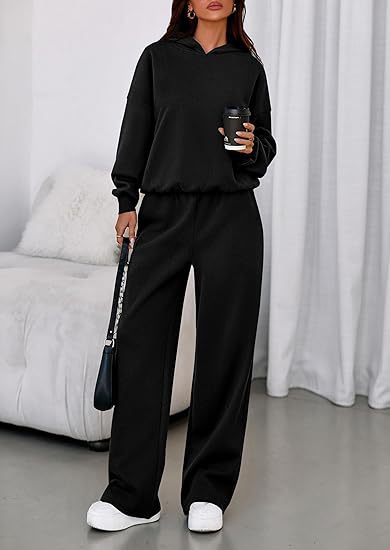 PrettyGarden Womens Sweatsuits 2Jumpstart SalePiece Set Casual Winter Long Sleeve HoodieLoose Wide Leg Sweatpants Fall Tracksuit